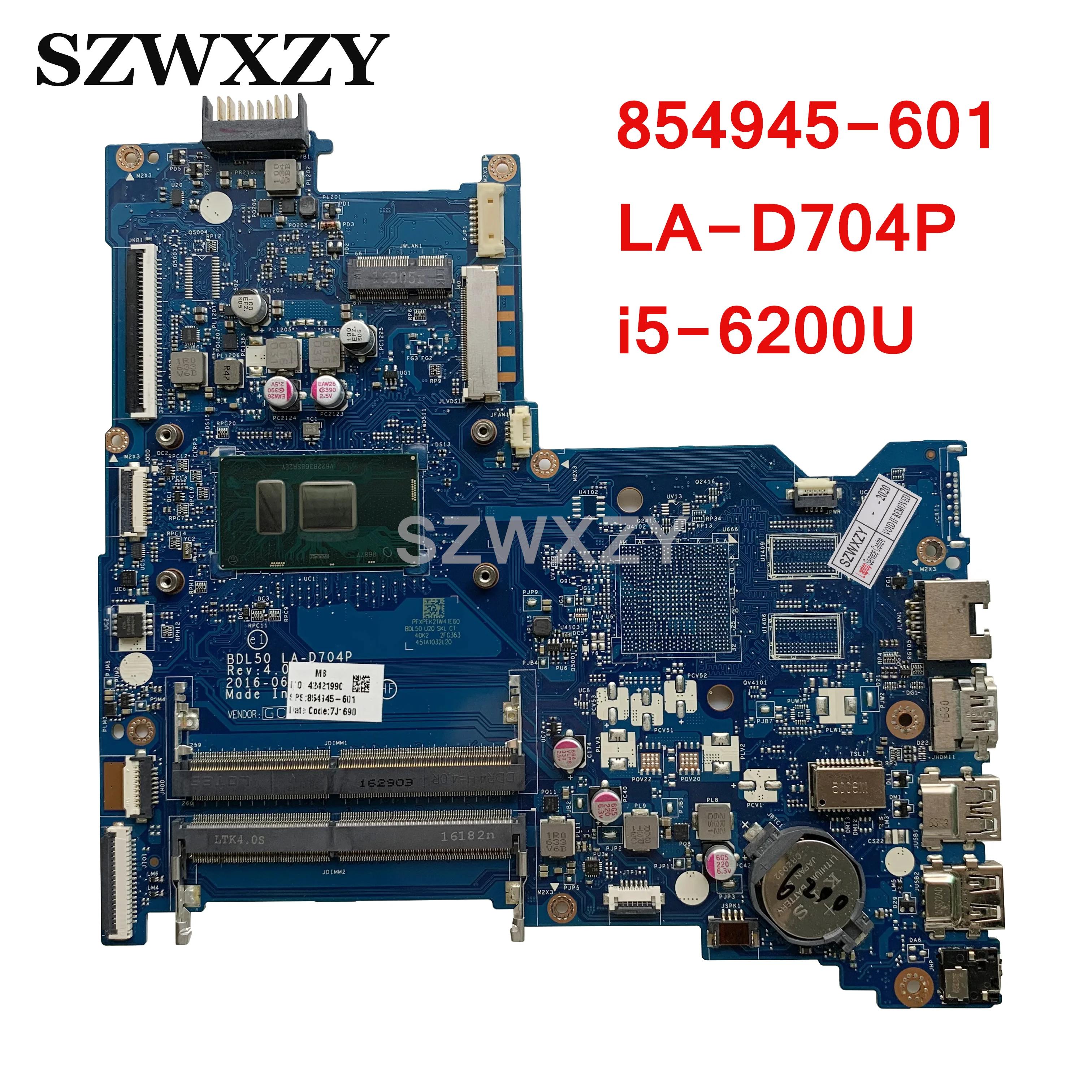 HP ƮϿ  , BDL50 LA-D704P, 854945-601, 854945-501, 854945-001, SR2EY, i5-6200U, DDR4